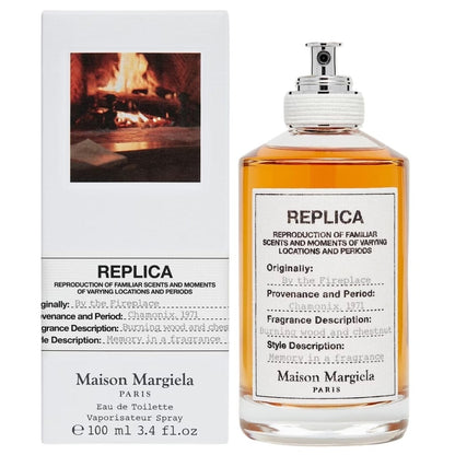 Maison Margiela Replica By the Fireplace eau de toilette with packaging.